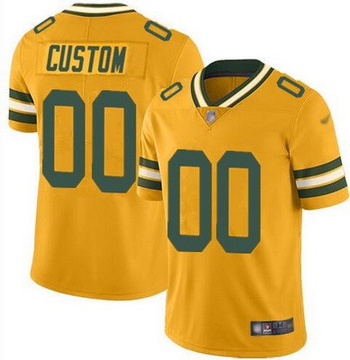 Green Bay Packers Customized Limited Yellow Inverted Vapor Jersey
