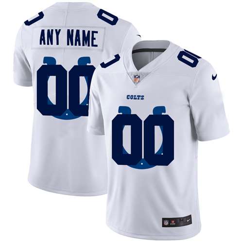 Colts Customized White Team Big Logo Vapor Untouchable Limited Jersey