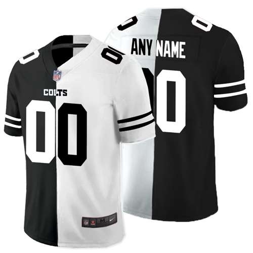Colts Customized Black And White Split Vapor Untouchable Limited Jersey