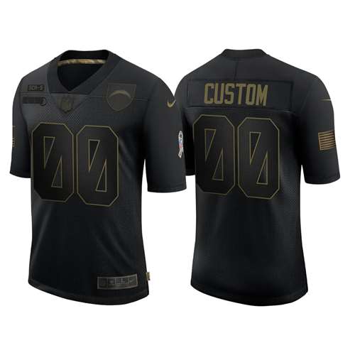Los Angeles Chargers Customized 2020 Black Salute To Service Limited Stitched Jersey