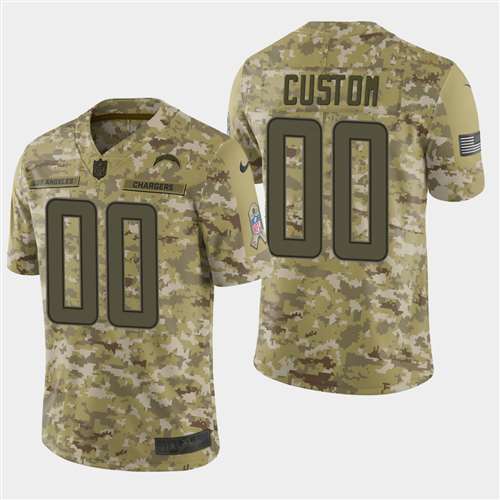 Los Angeles Chargers Customized Camo Salute To Service NFL Stitched Limited Jersey