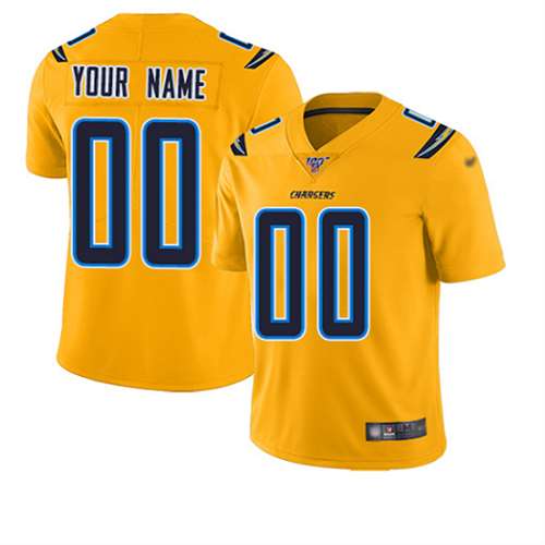 Los Angeles Chargers Customized Electric 2019 Gold 100th Season Vapor Untouchable NFL Stitched Limited Jersey