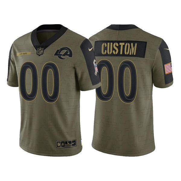 Los Angeles Rams Customized 2021 Olive Salute To Service Limited Stitched Jersey