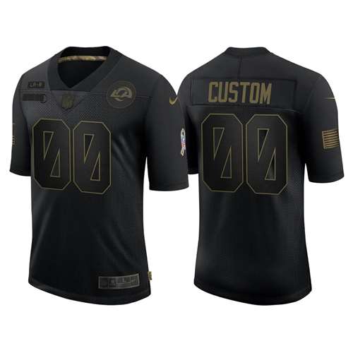 Los Angeles Rams Customized 2020 Black Salute To Service Limited Stitched Jersey