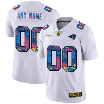 Los Angeles Rams Customized 2020 White Crucial Catch Limited Stitched Jersey