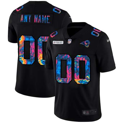 Los Angeles Rams Customized 2020 Black Crucial Catch Limited Stitched Jersey