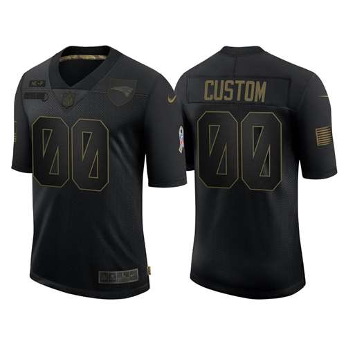 New England Patriots Customized 2020 Black Salute To Service Limited Stitched Jersey