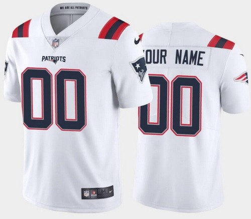 New England Patriots Customized Limited White 2020 Vapor Untouchable Jersey