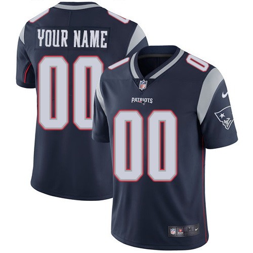 New England Patriots Customized Limited Navy Vapor Untouchable Jersey