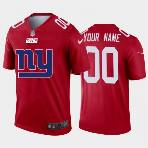 New York Giants Customized Red 2020 Team Big Logo Inverted Legend Stitched Limited Jersey