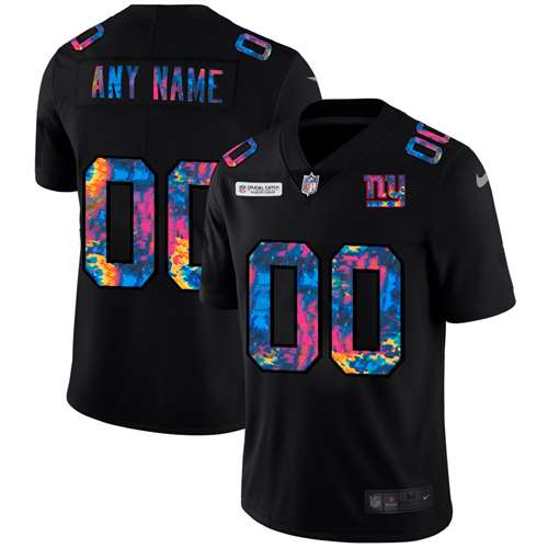 New York Giants Customized 2020 Black Crucial Catch Limited Stitched Jersey