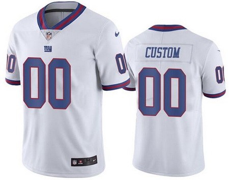 New York Giants Customized Limited White Rush Color Jersey