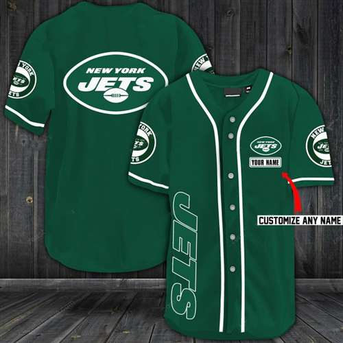 Jets Baseball Green Custom Name And Number Jerseys Shirts