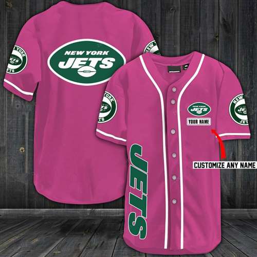 Jets Baseball Pink Custom Name And Number Jerseys Shirts