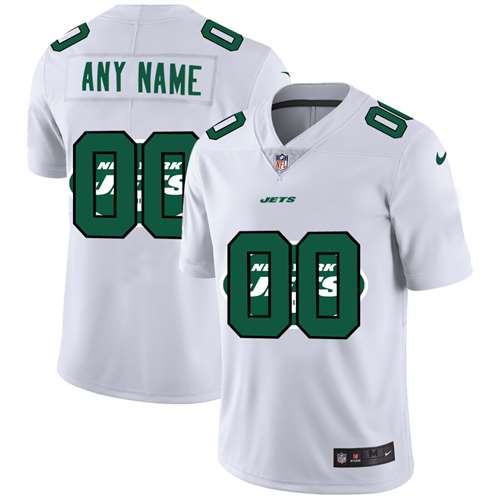 Jets Customized White Team Big Logo Vapor Untouchable Limited Jersey