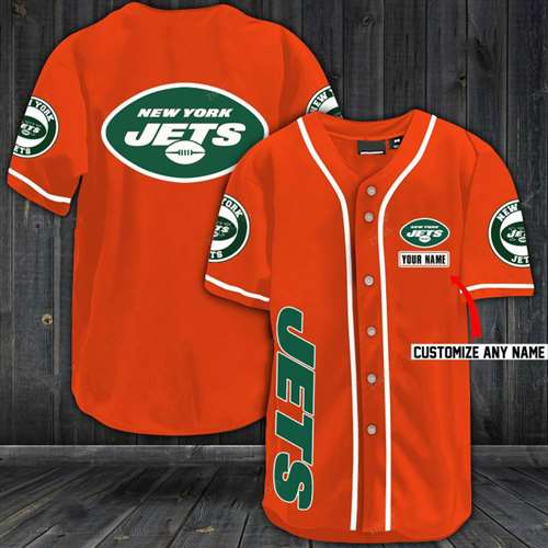 Jets Baseball Orange Custom Name And Number Jerseys Shirts