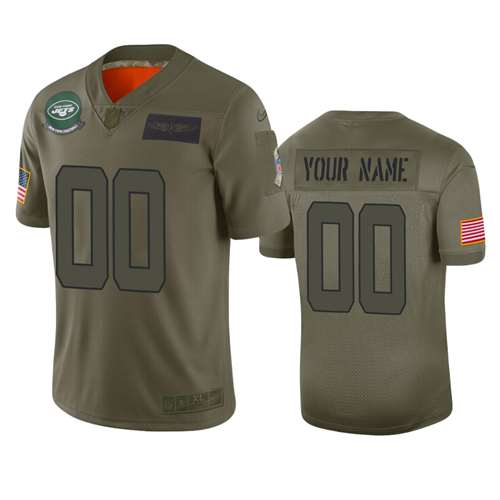 New York Jets Customized 2019 Camo Salute To Service NFL Stitched Limited Jersey