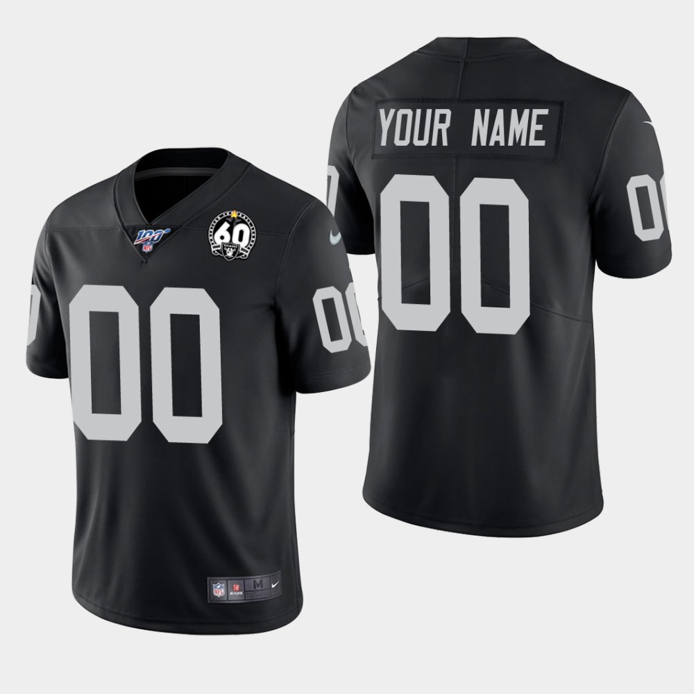 LAS VEGAS Raiders Customized 2019 Black 100th Season With 60 Patch Vapor Untouchable Stitched NFL Jersey