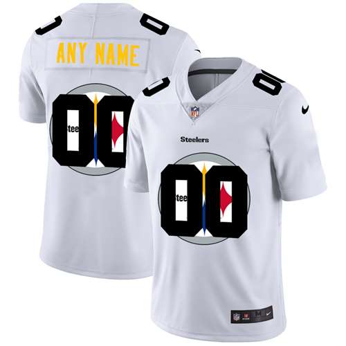 Steelers Customized White Team Big Logo Vapor Untouchable Limited Jersey