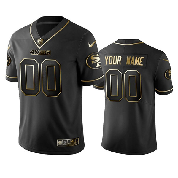San Francisco 49ers Customized Black Golden Stitched NFL Jersey