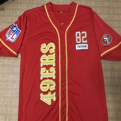 San Francisco 49ers Customized 82 TAYLOR Baseball Red Custom Name And Number Jerseys Shirts