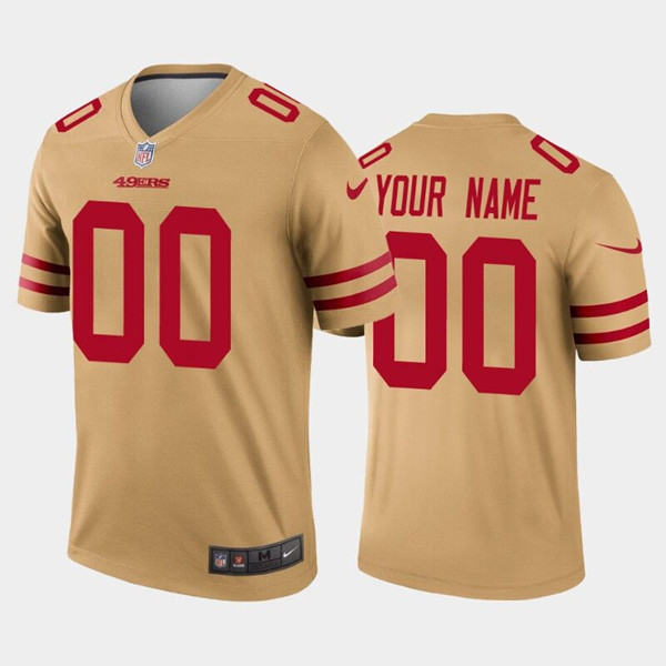 San Francisco 49ers Customized Gold Inverted Legend Jersey