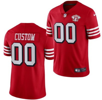 San Francisco 49ers Customized Limited Red 75th Anniversary Alternate Vapor Jersey