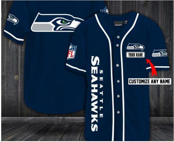 Seahawks Baseball Blue Custom Name And Number Jerseys Shirts