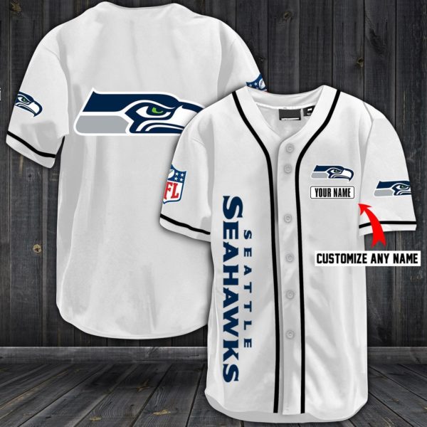 Seahawks Baseball White Custom Name And Number Jerseys Shirts