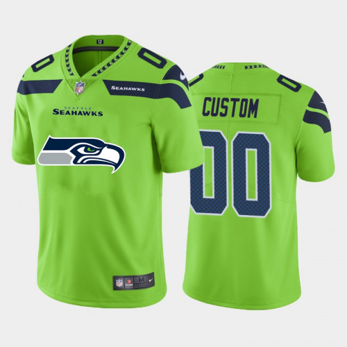 Seattle Seahawks Customized Green 2020 Team Big Log Limited Stitched Jersey