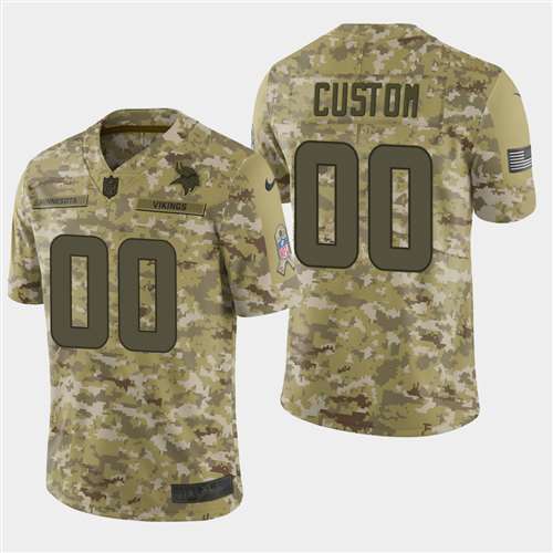 Minnesota Vikings Customized Camo Salute To Service NFL Stitched Limited Jersey