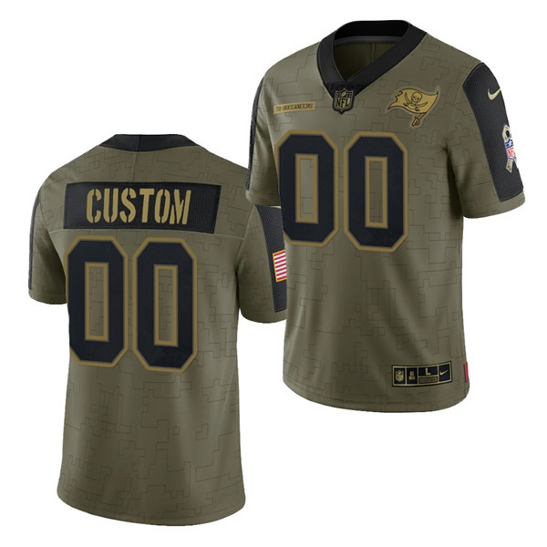 Tampa Bay Buccaneers Customized 2021 Olive Salute To Service Limited Stitched Jersey