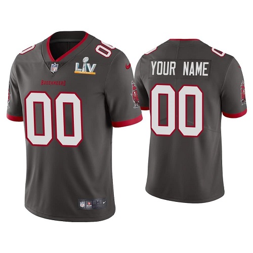 Tampa Bay Buccaneers Customized 2021 Grey Super Bowl LV Limited Stitched Jersey