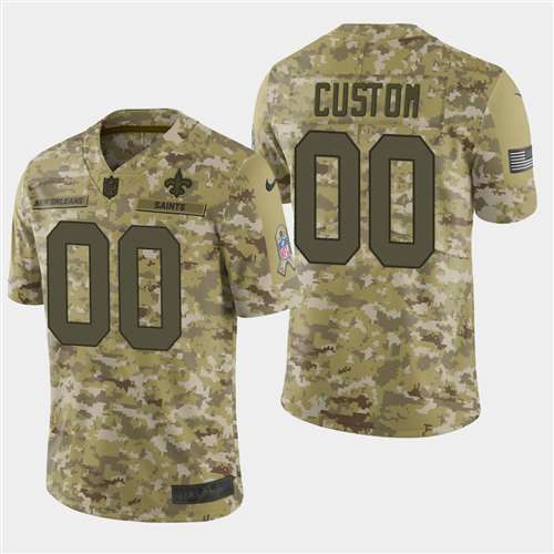 New Orleans Saints Customized Camo Salute To Service NFL Stitched Limited Jersey
