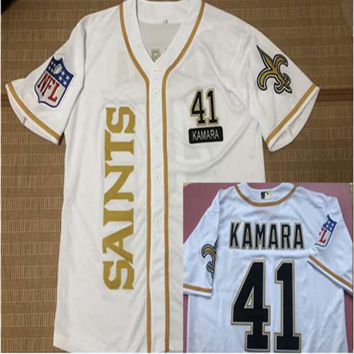 Saints Baseball White 41 kamara Thomas Custom Name And Number Jerseys Shirts