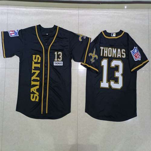 Saints Baseball Black 13 Thomas Custom Name And Number Jerseys Shirts