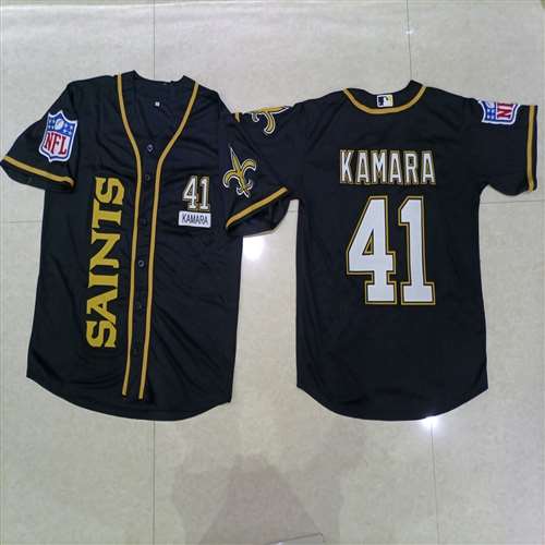 Saints Baseball Black 41 Kamara Custom Name And Number Jerseys Shirts