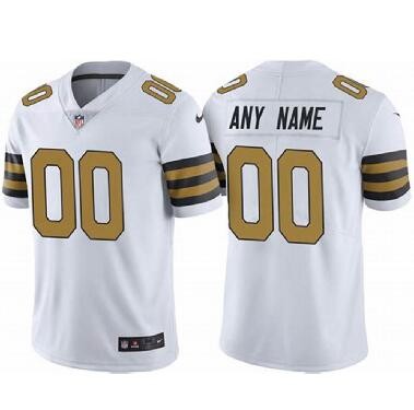 New Orleans Saints Customized Limited White Rush Color Jersey
