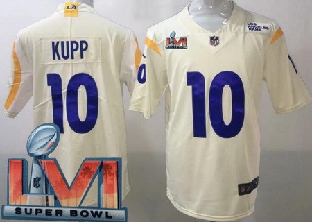 Men's Los Angeles Rams #10 Cooper Kupp Limited Bone 2022 Super Bowl LVI Bound Vapor Jersey
