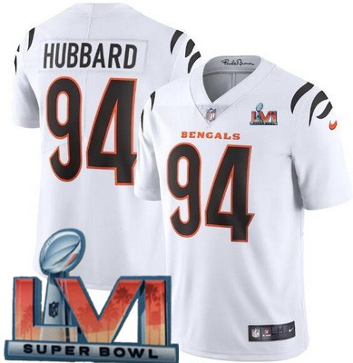 Men's Cincinnati Bengals #94 Sam Hubbard Limited White 2022 Super Bowl LVI Bound Vapor Jersey