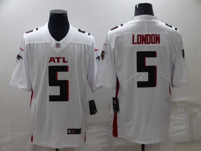 Men's Atlanta Falcons 5 Drake London White Vapor Untouchable Limited Stitched Jersey