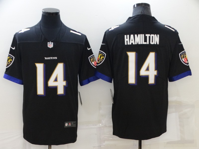 Men's Baltimore Ravens 14 Kyle Hamilton Black Vapor Untouchable Limited Stitched Jersey