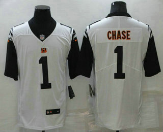 Men's Cincinnati Bengals 1 JaMarr Chase White 2016 Color Rush Stitched NFL Nike Limited Jersey