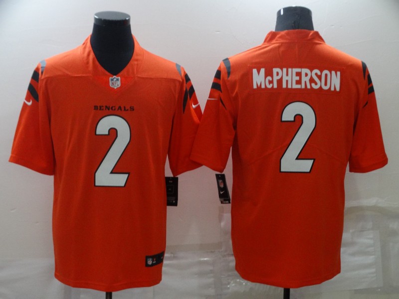Men's Cincinnati Bengals 2 Evan McPherson NEW Orange 2021 Vapor Untouchable Stitched NFL Nike Limited Jersey