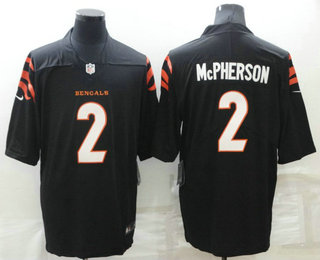 Men's Cincinnati Bengals 2 Evan McPherson NEW Black 2021 Vapor Untouchable Stitched NFL Nike Limited Jersey
