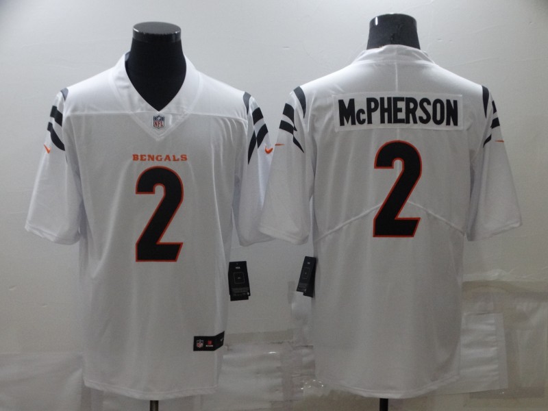 Men's Cincinnati Bengals 2 Evan McPherson NEW White 2021 Vapor Untouchable Stitched NFL Nike Limited Jersey