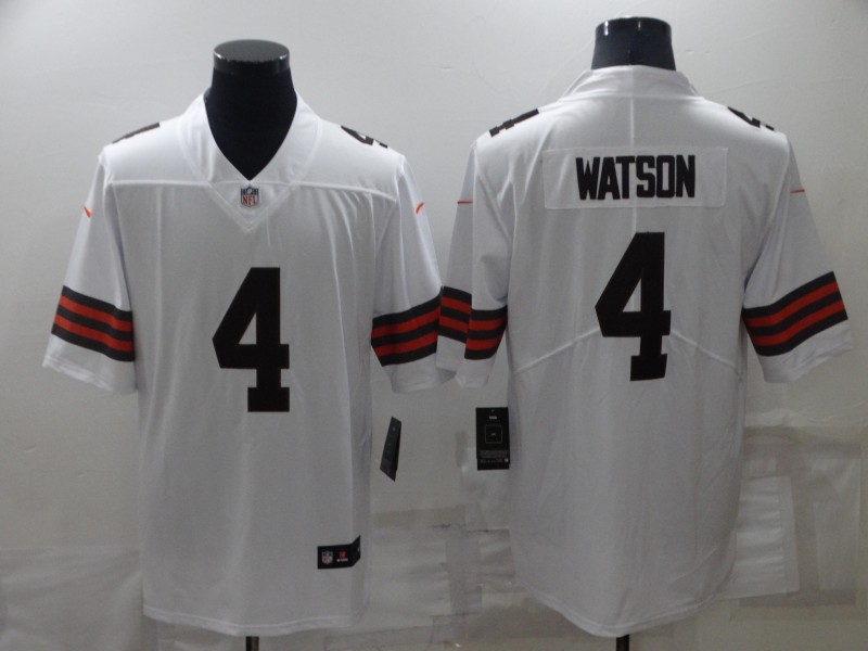 Men's Cleveland Browns 4 Deshaun Watson White Vapor Untouchable Limited Stitched Jersey