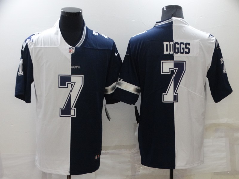 Men's Dallas Cowboys 7 Trevon Diggs White Blue Two Tone 2021 Vapor Untouchable Stitched NFL Nike Limited Jersey