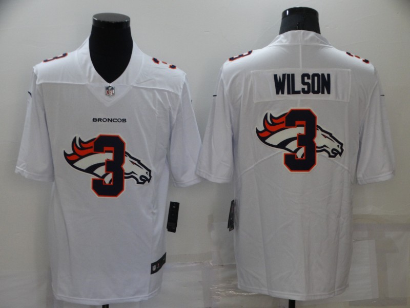 Men's Denver Broncos 3 Russell Wilson White 2020 Shadow Logo Vapor Untouchable Stitched NFL Nike Limited Jersey