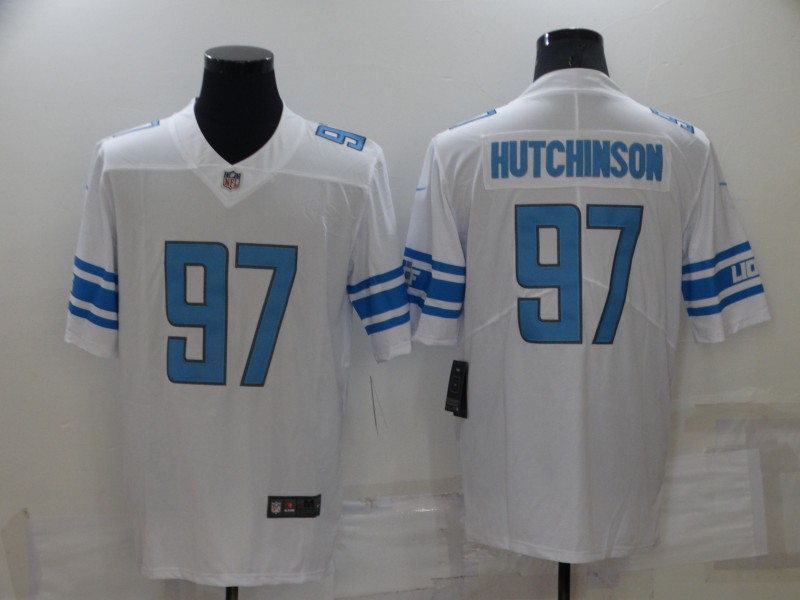 Men's Detroit Lions 97 Aidan Hutchinson White Vapor Untouchable Limited Stitched Jersey